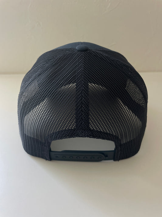 Cruz'n Navy Blue cotton twill based custom Trucker Hat