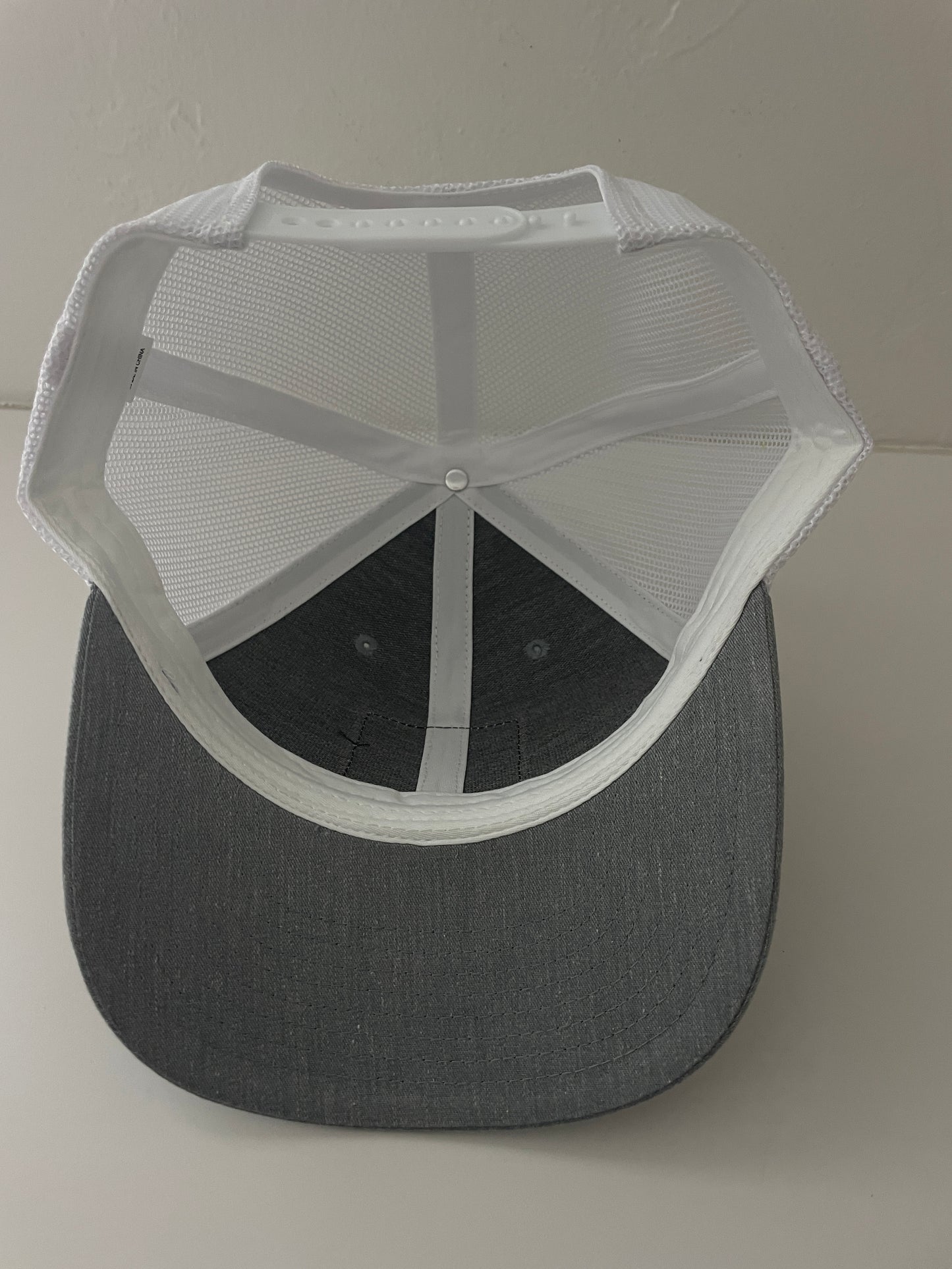 Cruz'n Grey/White cotton twill based custom Trucker Hat