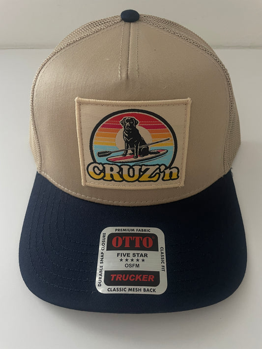 Cruz'n Tan/Navy Blue Bill Trucker Hat