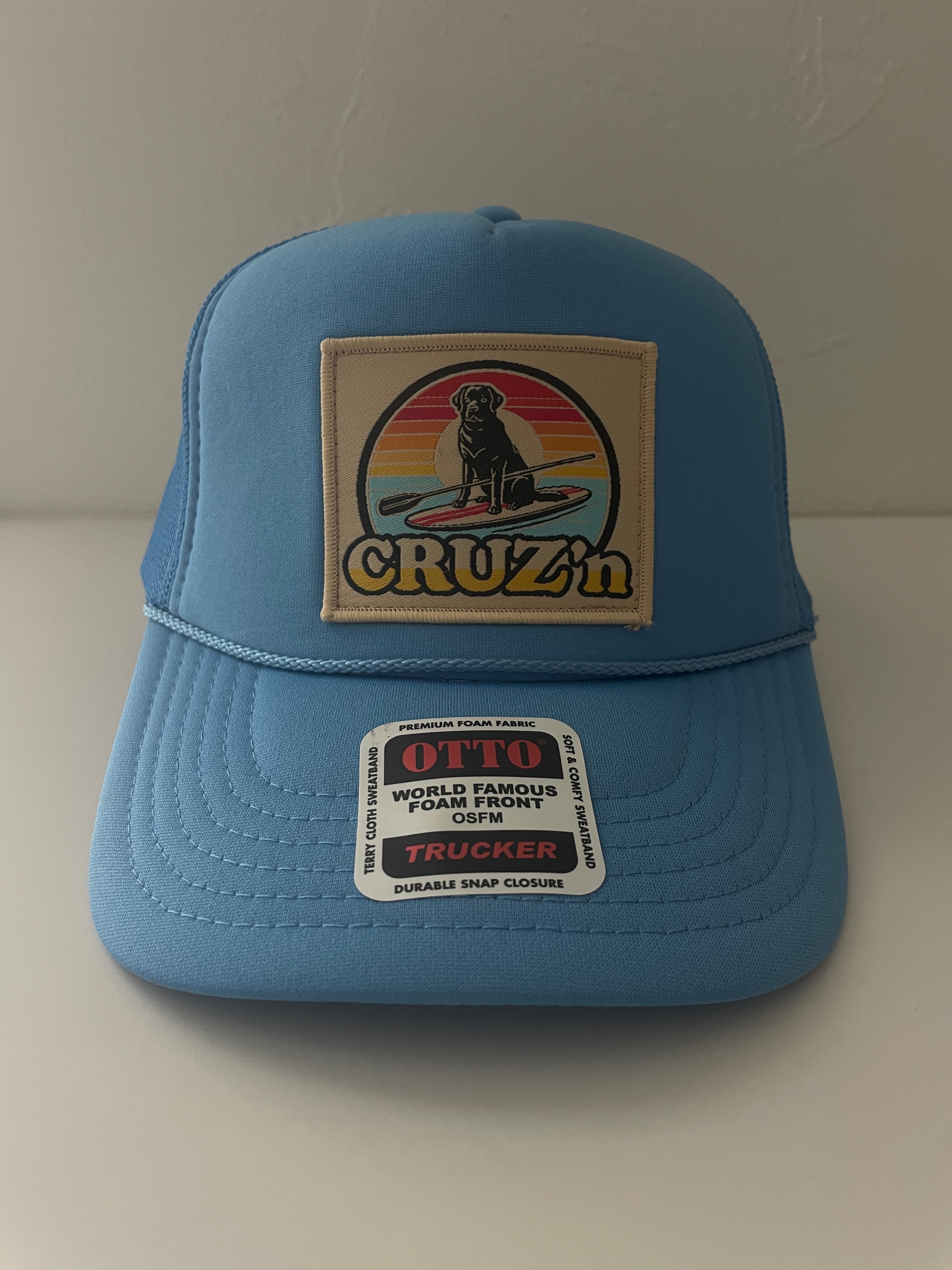 ワンピースオブロック　ビーチクロスキャップ Cruz'n Columbia Blue Mesh Trucker Hat – Cruz The Black Lab